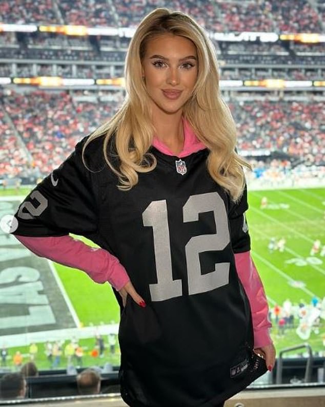 Model and influencer Veronika Rajek saw the Chiefs play the Raiders on Sunday