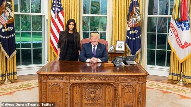 Former President Donald Trump (right) called Kim Kardashian (left) 
