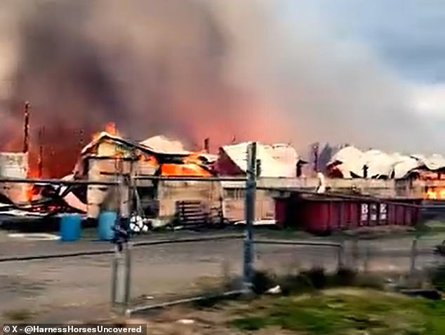 A video captured the devastating damage from a fire at Tioga Downs Casino on Thursday