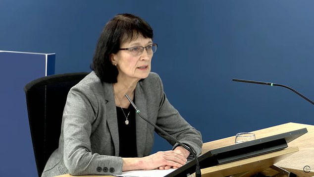 Professor Dame Jenny Harries (pictured), England's former deputy chief medical officer, wrote in a March 2020 email that Britons carrying the virus should be discharged to care homes if hospitals become overwhelmed.