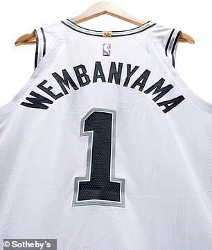 The back of Victor Wembanyama's debut jersey