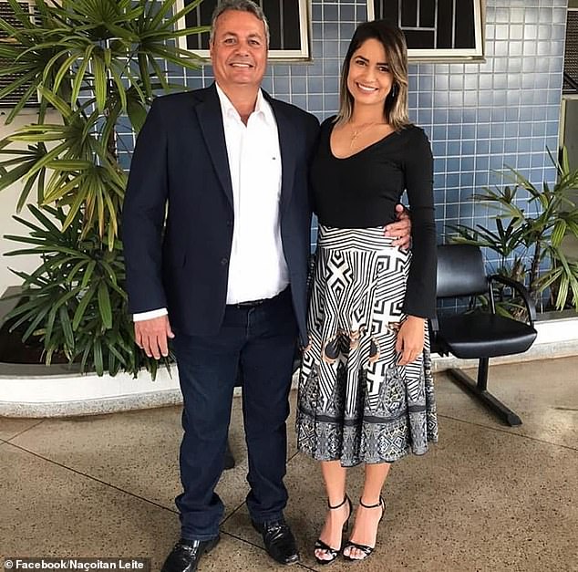 Authorities in the central Brazilian city of Iporá are searching for Mayor Naçoitan Leite (left), who fired 15 shots Saturday into the home of his estranged wife (right), who was with her boyfriend at the time.  No injuries have been reported