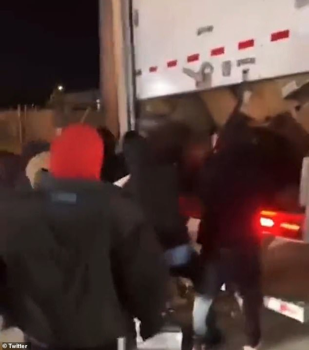 The brazen looters managed to break open the back door of the truck with an unknown tool before taking the packages.  Authorities reported $10,000 worth of damage