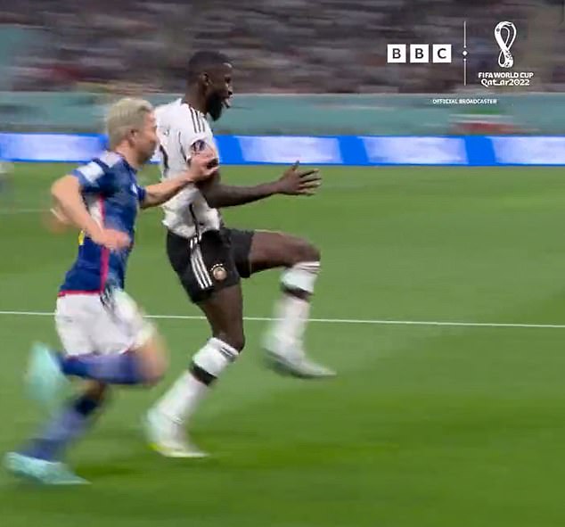 Rudiger went viral at the 2022 World Cup for changing his running style to exaggerate his movements during the match with Takuma Asano