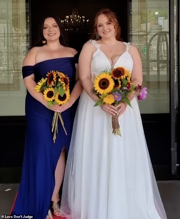 In Truly's Love Don't Judge, Katey (pictured on her wedding day) explained how the couple invited one of her bridesmaids to join them in the bedroom on the night of their wedding - as she continues to explore her bisexuality.