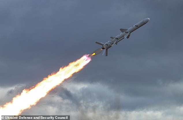 Two R-360 Neptune anti-ship missiles hit the cruiser 