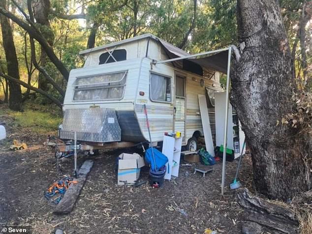 A Western Australian family of four has been left living in a caravan after being forced to leave their rental home