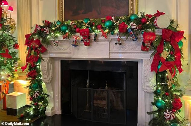 The fireplace in the White House State Dining Room had no stockings like it used to