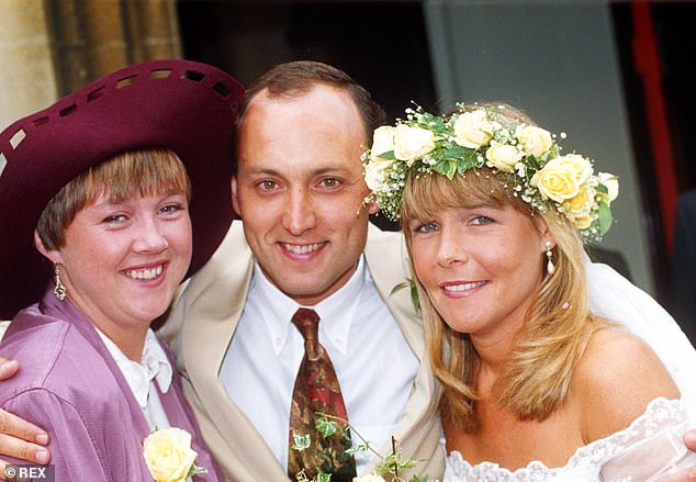 Tough: The ex-couple share children Louis, 31, and Roberta, 27, and have faced tough times in recent years (pictured at their 1990 wedding to Pauline Quirke, right)