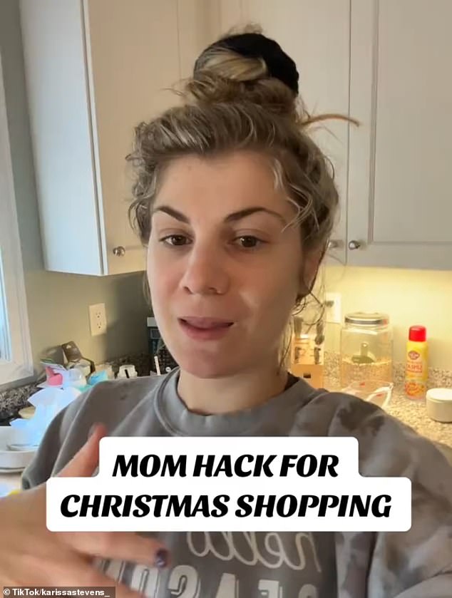 TikTok star Karissa Stevens, 26, from Rhode Island, revealed her 'mom hack' for toddler Christmas shopping that doesn't involve toys