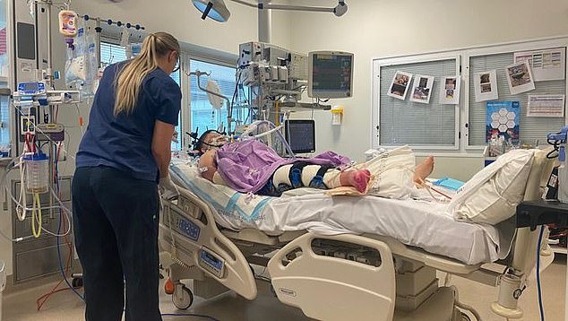 Zoe Hoffman, 13, suffered horrific injuries when she got off her bike after being hit by a car near Mount Pleasant, Queensland