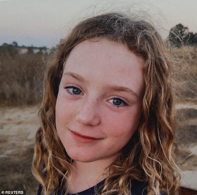 Emily Hand (pictured) was ripped from her bed at Kibbutz Be'eri while visiting a friend for a sleepover when thousands of armed terrorists crossed the nearby Gaza border on October 7.