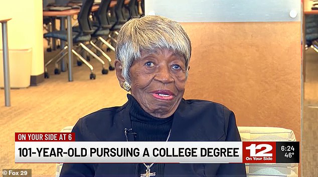 Sarah Simpkins, 101, decided to enroll at Brightpoint Community College in Chester, Virginia, and graduate with her granddaughter after dropping out due to pregnancy 81 years ago