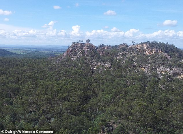 Isla Gorge National Park (pictured) is almost 20 kilometers further from Mr Anderson's property along the Leichhardt Highway and is known for its spectacular sandstone rock formations