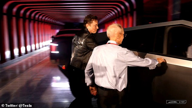 Each of the ten owners smiled as Musk opened the door of their new Cybertrucks and invited them to sit in the passenger seat - a Tesla employee drove off the stage.