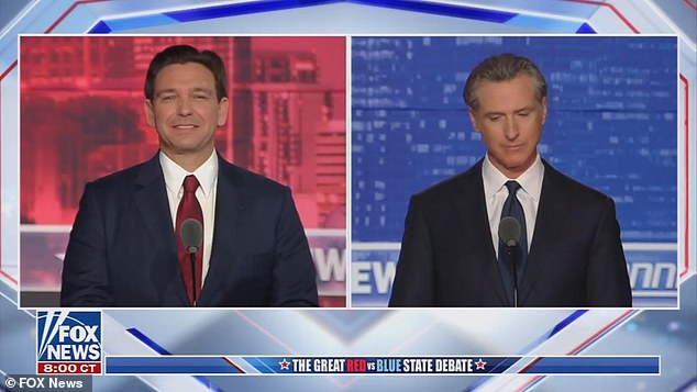 Florida Governor Ron DeSantis (left) hit back, shaming Newsom for 