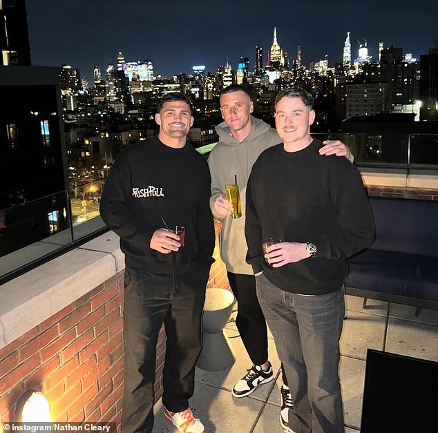 Cleary had some drinks on the roof with friends during the trip to New York, where he also caught UFC 295 at Madison Square Garden