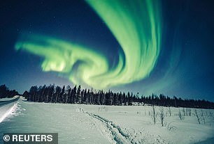 The northern and southern lights (aurora borealis) have mystified humans for centuries because of their wild colors.  Above, an aurora glow over Rovaniemi, Finland on February 6, 2020