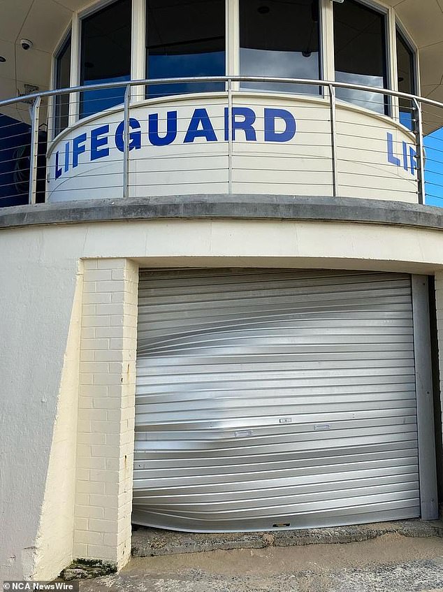 The trained surf lifesavers, made famous by the hit Channel Ten show, arrived at work on Friday morning to discover thieves had broken into their watchtower (pictured)