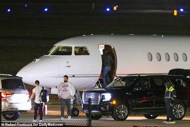 Hours earlier, DailyMail.com spotted Taylor boarding a plane to London to see her boyfriend Beyonce