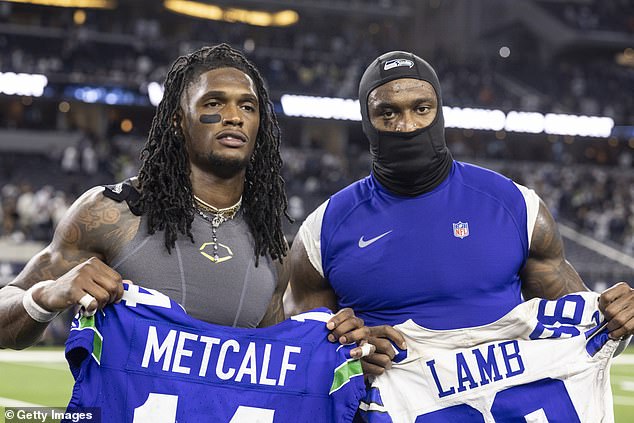 Metcalf traded jerseys with Cowboys WR CeeDee Lamb after the game was over