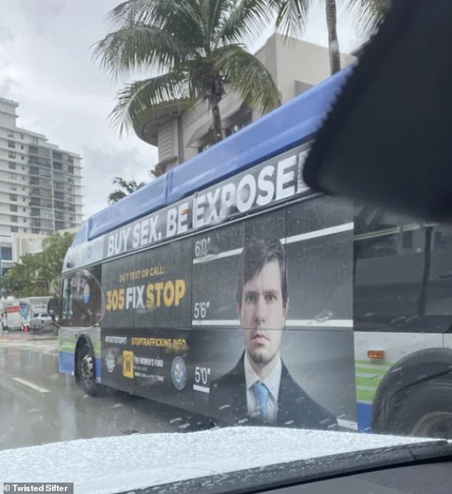 Yes!  A commuter in Florida spotted his friend, a stock photography model, in a rather unfortunate ad campaign