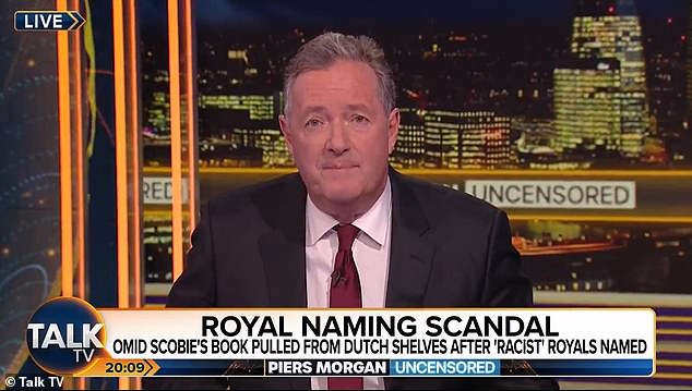 The fallout from the naming of the two Royals on Piers Morgan's Talk TV show was still being investigated by royal aides who were reportedly considering all options, including the possibility of legal action.