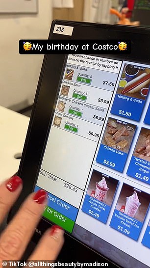 Madison then filmed the digital ordering screen