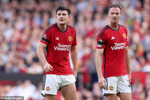 Ten Hag has brought Harry Maguire (left) back into the ranks and is becoming increasingly dependent on Jonny Evans (right)