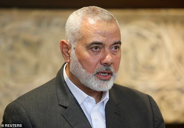 Hamas terror chief Ismail Haniyeh was spotted cheering with joy from the safety of his office in Qatar during the October 7 terror attacks