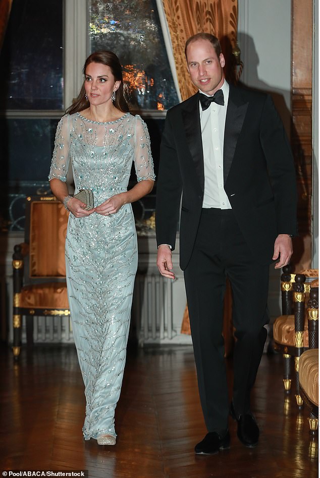 The royals are expected to gather for a stately black tie dinner at their country retreat in Sandringham on Christmas Eve (Photo: The Duke and Duchess of Cambridge attend a dinner hosted by Her Majesty's Ambassador to France on March 17, 2017 in Paris, France)