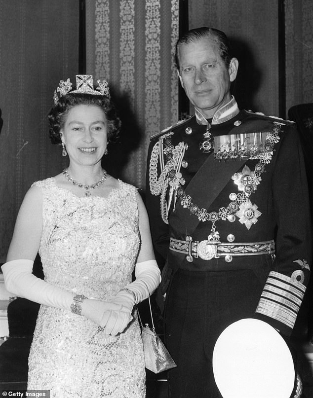 Queen Elizabeth II and Prince Philip, Duke of Edinburgh, during their silver wedding anniversary celebrations in 1972