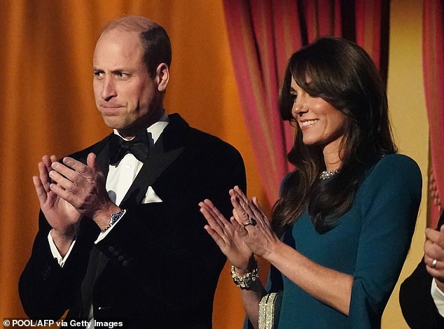 William and Kate applaud at the Royal Variety Performance last night