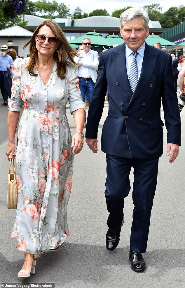 Carole and Michael Middleton attend the Wimbledon Tennis Championships in July 2022