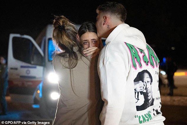 Mia Schem (pictured, center) was one of two women released by Hamas last night after the ceasefire was extended, minutes before a timeout was due to occur.