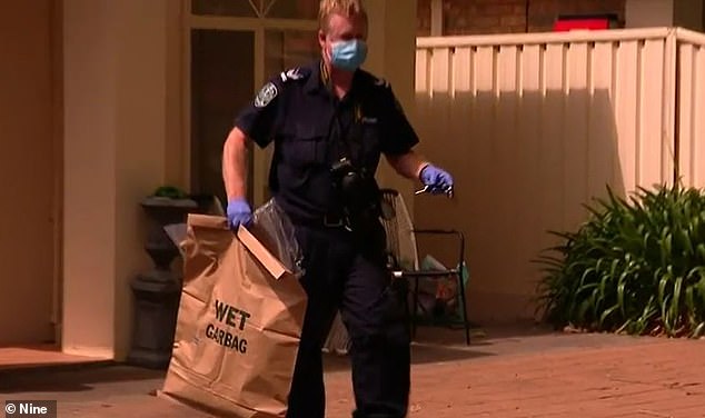 Police were seen removing brown bags of evidence from the home earlier this week