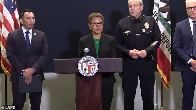 “One person approached them all and shot them dead while they were sleeping,” said LAPD Chief Michel Moore