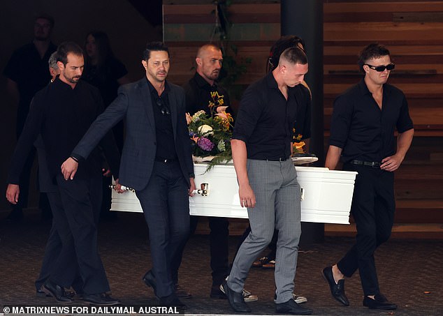 Foran is one of the pallbearers at Logan Steinwede's funeral on the Gold Coast earlier this month