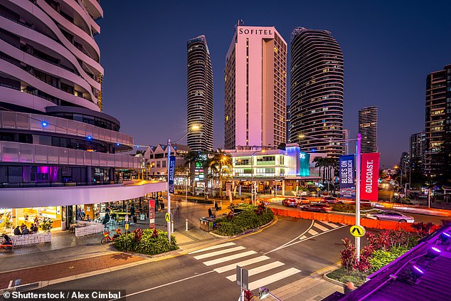 The flights were due to fly from Darwin to the Gold Coast (pictured), with many Australians now forced to make alternative travel plans