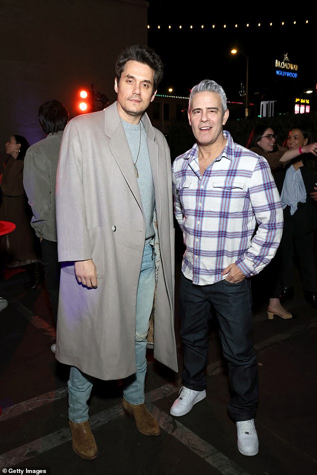 John Mayer, 46, looked dapper and enjoyed the foodie festival in the company of his friend Andy Cohen, 55, who wore a long-sleeved checked shirt, blue jeans and sneakers