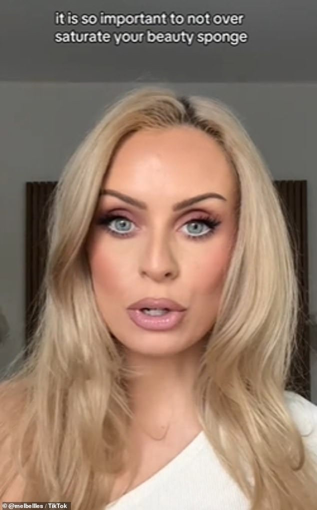 Melanie explained why it's 'so important' not to get your beauty sponge too wet when applying your foundation