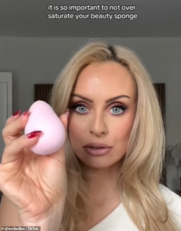 In the video, Melanie showed the type of beauty sponge she uses