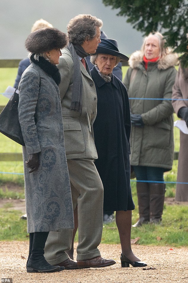 Lady Susan Hussey arrives in January to attend a church service with King Charles and the Princess Royal at St Mary Magdalene Church in Sandringham