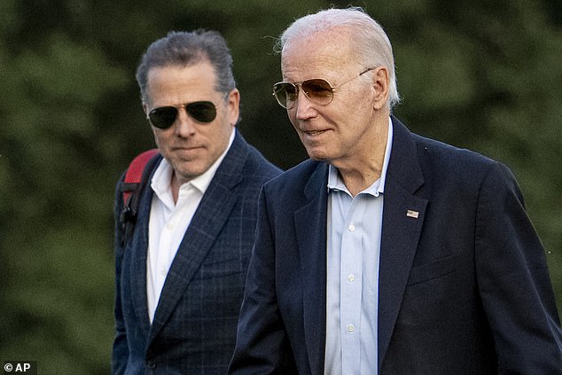 President Joe Biden and his son Hunter Biden are pictured here arriving at Fort McNair, June 25, 2023, in Washington