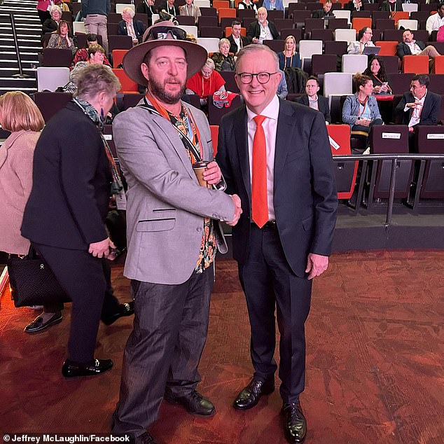 Mr McLaughlin (pictured with Prime Minister Anthony Albanese) has resisted calls to resign