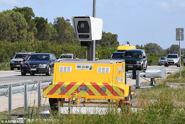 Victorian police officers have started revealing the location of speed cameras.  A mobile speed camera is shown