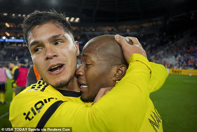 Columbus midfielder Darlington Nagbe (right) was left in tears after the win