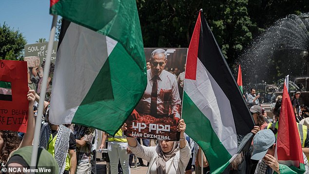 Many demonstrators targeted Israeli Prime Minister Benjamin Netanyahu