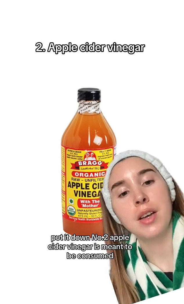 She advised that apple cider vinegar is 