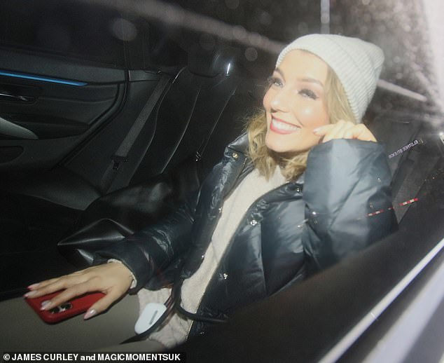 His Strictly Christmas special professional partner Jowita Przystal seemed in good spirits as she headed home for the evening